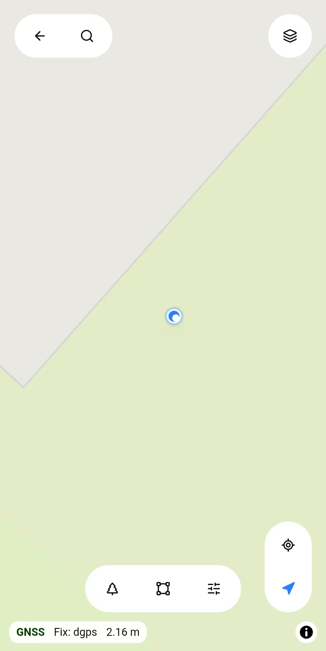 Current location displayed on the map